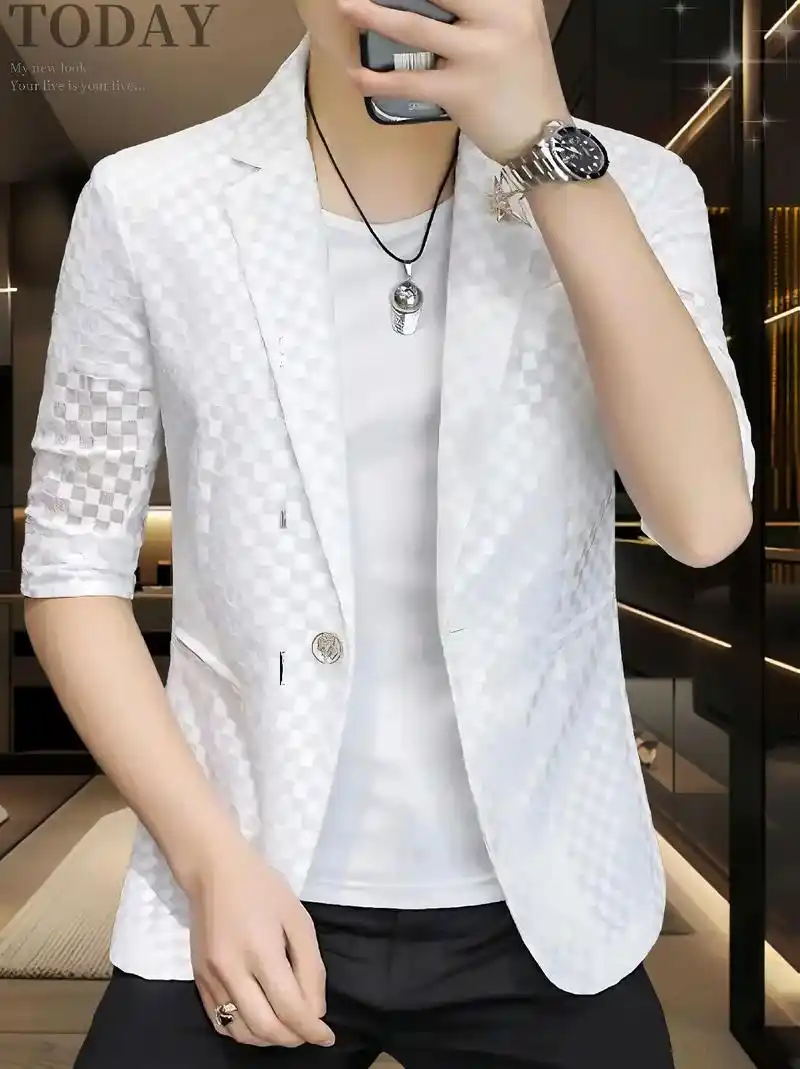 男士夏季新爆款时尚帅气薄款西服