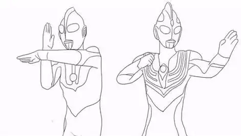 赛罗奥特曼迪迦奥特曼合体简笔画