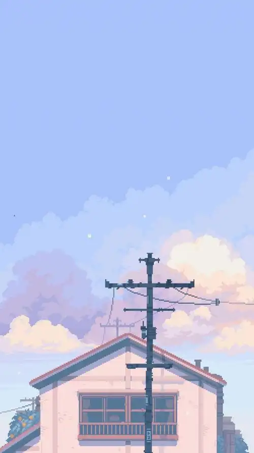 日系像素风个性手绘插画