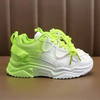 ayfk女童鞋子春秋季新款女孩老爹鞋跑步中大童绿色28码