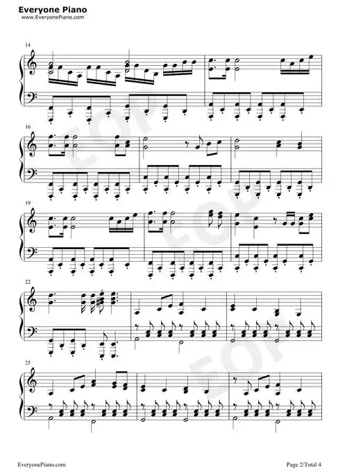 钢铁洪流进行曲-2019年70周年国庆阅兵式背景音乐五线谱预览2