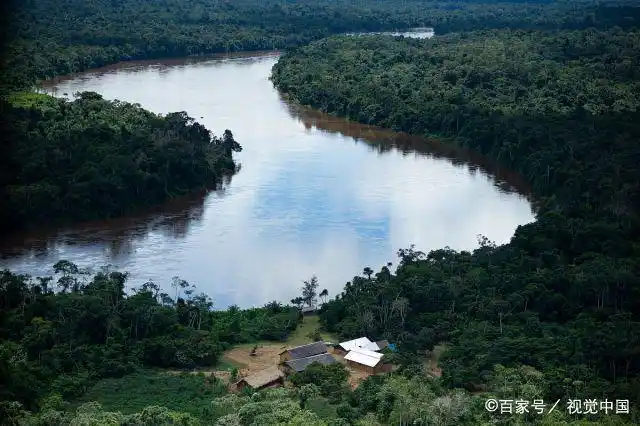 俯瞰巴西亚马逊地区景观热带雨林郁郁葱葱