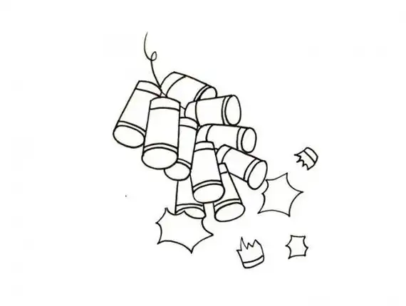 喜庆的鞭炮怎么画五步教你学会彩色简笔画鞭炮