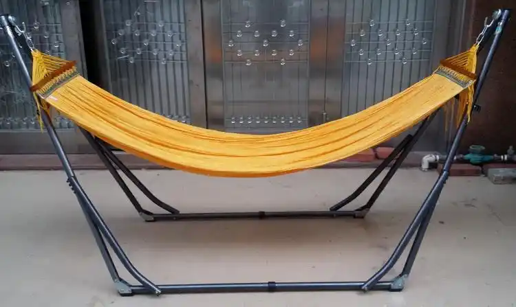 越南夏季吊床加厚黑色折叠架室内户外自驾游秋千可调支架网床沙滩