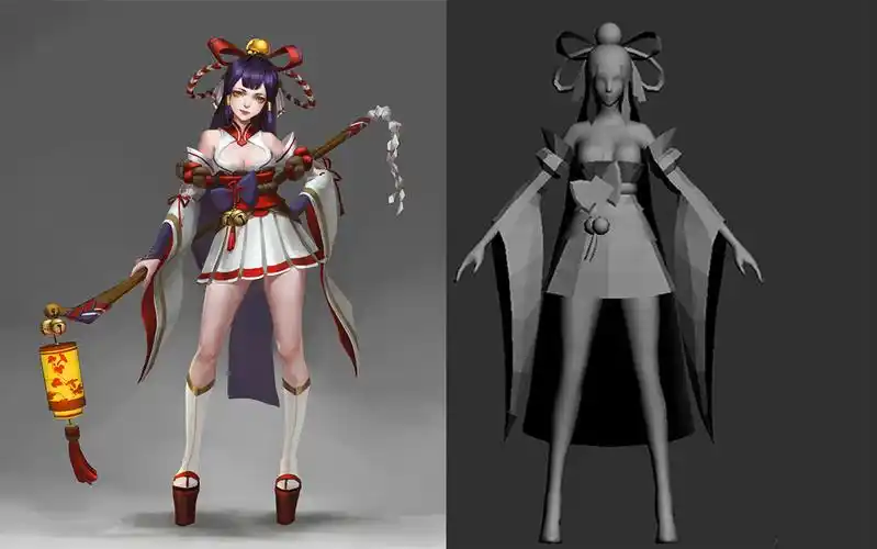 【3dmax人物建模】古风美女全身模型制作教学,超详细女性人体布线讲解