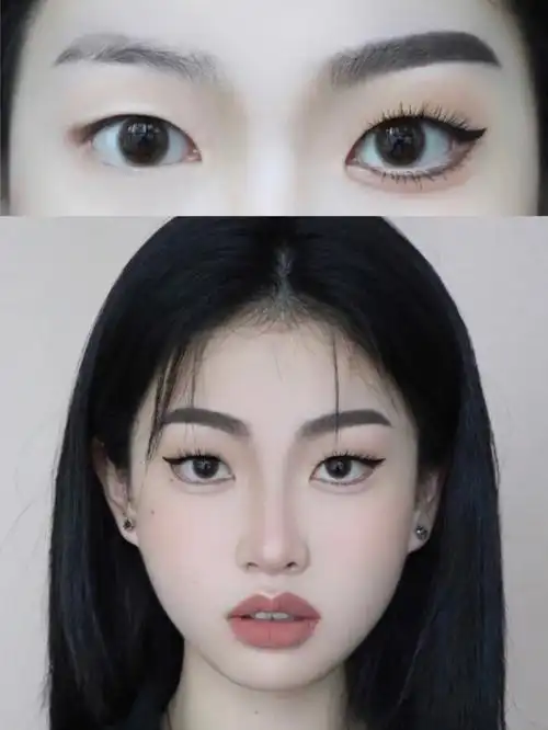 单眼皮女孩卷翘睫毛大法全天不晕不塌