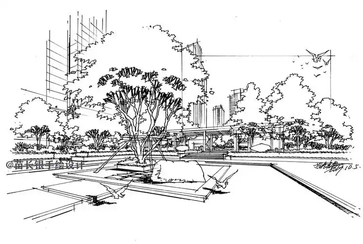 景观手绘空间线稿表达