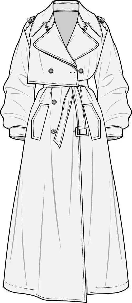 风衣款式图素材合集_处理_侵权_星标