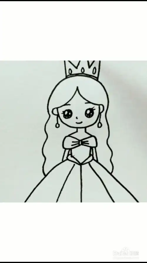 小公主的简笔画如何画-百度经验