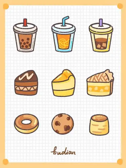 甜品的简笔画甜品的简笔画手帐