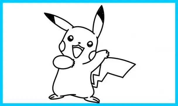 皮卡丘简笔画:操作步骤:1 先画脸部线条.