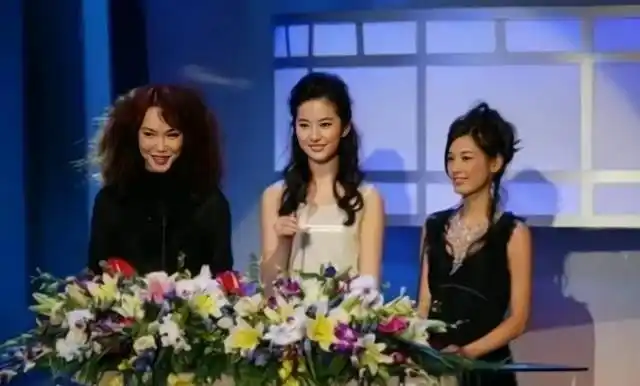 刘亦菲和黄圣依坐一起合影平分秋色站一起合影黄圣依被秒杀了