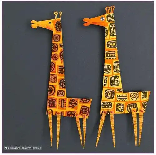 其它 《有趣的动物拼贴画》高段 写美篇材料准备:花布或者是 带有花纹