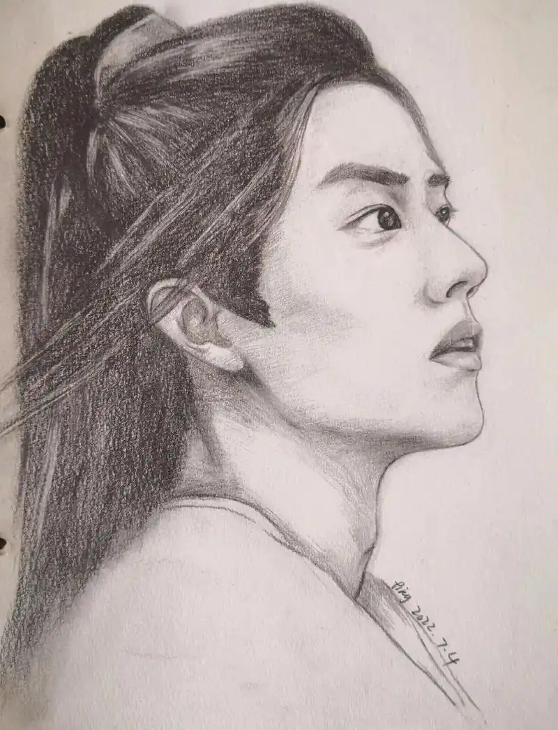 图文伙伴计划 #中秋#素描画画#肖战#陈情令  - 抖音