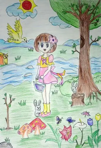 少儿书画作品-和谐的大自然/儿童书画作品和谐的大自然欣赏_中国少儿