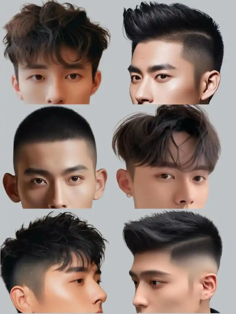 不同脸型的男生发型.