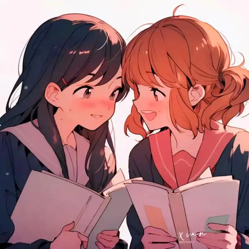 同桌的你,一起读书的样子,来一张留个纪念吧#旧漫头像 #情侣 - 抖音