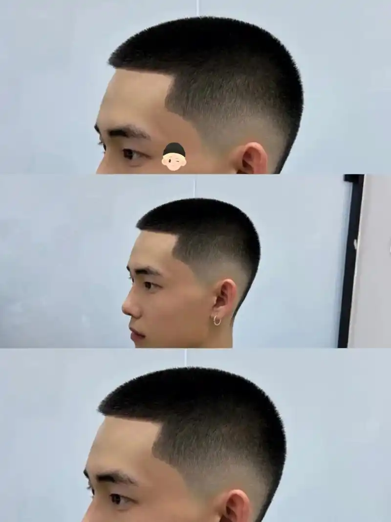 硬朗帅气十足 美式风格设计寸头还是个非常显头型的发型,很 多男生没