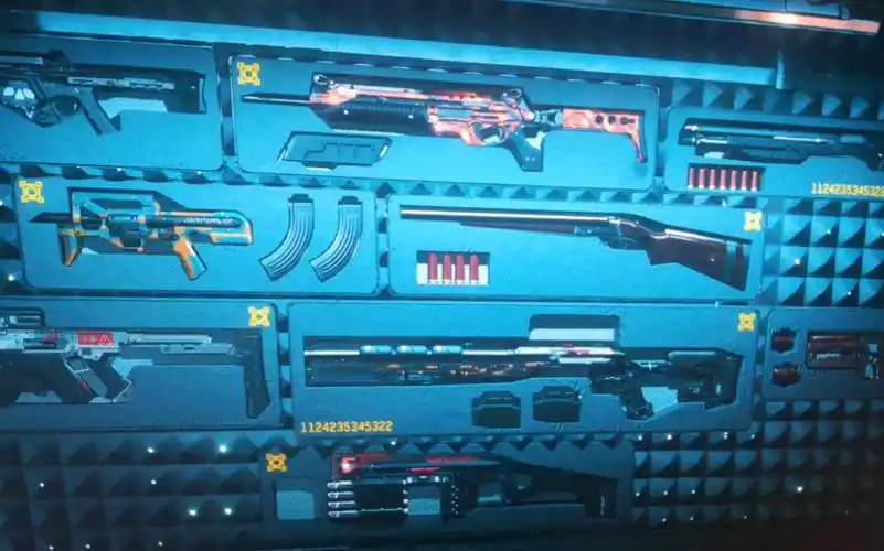 《赛博朋克2077》全传说级不朽武器达成!v家填满的武器墙是真滴帅!