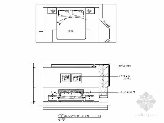 [上海]文明小区现代风格三居室装修施工图(含效果)-住宅装修-筑龙室内