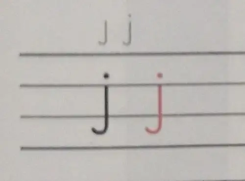 j:①竖左弯②上格一点 占上中下三格