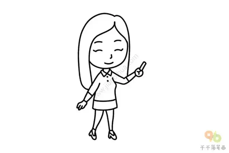 教师简笔画教程职业人物简笔画萌 简笔画 q版人物 呆萌 卡通 点点兔