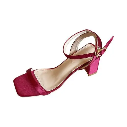 新款高跟鞋凉鞋女鞋法式绸缎一字柔风