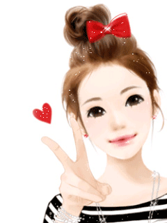 闪闪的漂亮卡通女生动态手机图片