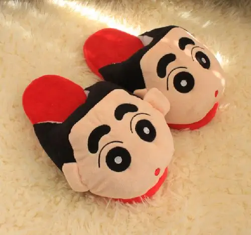 萌呆蜡笔小新情侣拖鞋 秋冬卡通大头鞋包跟