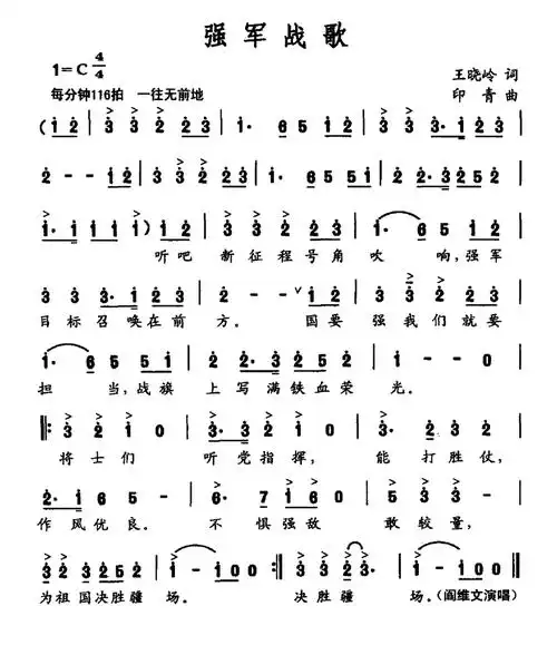 强军战歌(印青曲 王晓岭词)