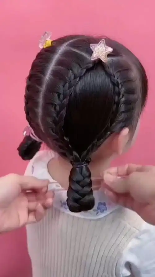 儿童编发好看的女童编发来了简单易学搭配裙子可爱又漂亮