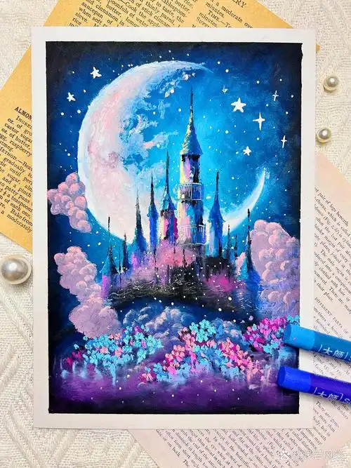 油画棒|梦幻城堡(附步骤图和细节图