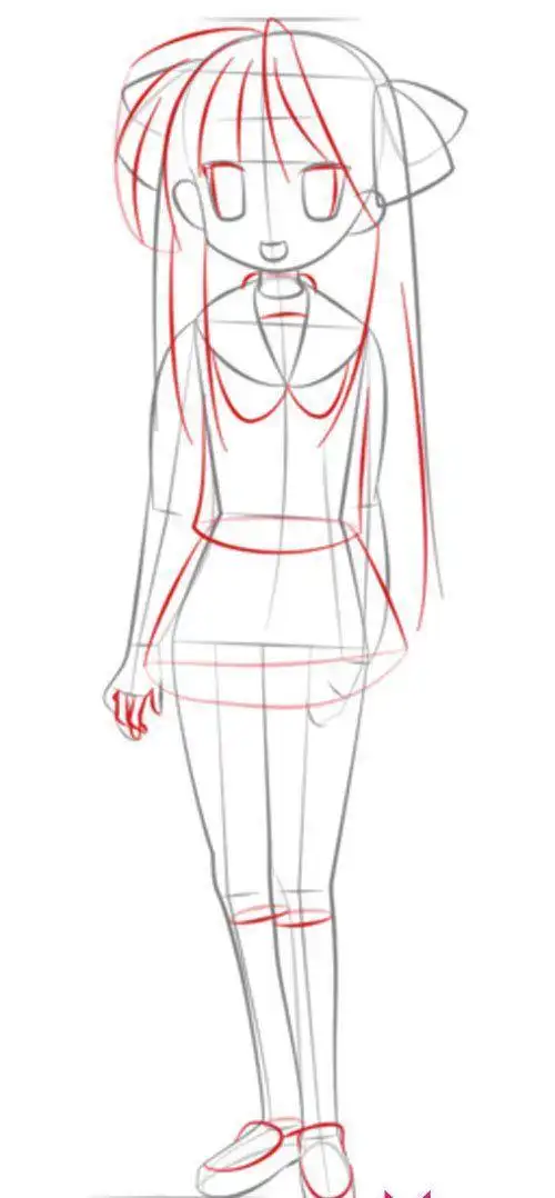 简笔画超简单的长发女生简笔画原创教程步骤古风长发女撑伞背影简笔画