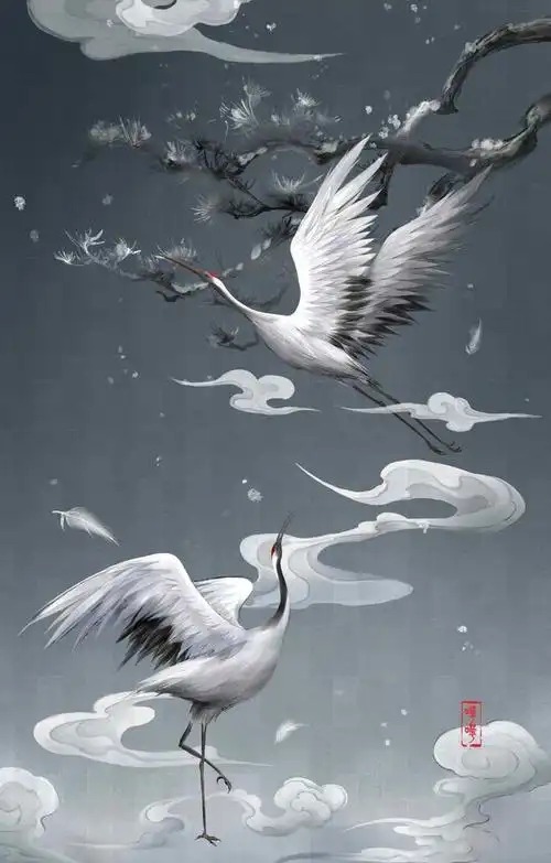 仙气飘飘的古风人物插画犹如想象中的梦幻之境一般