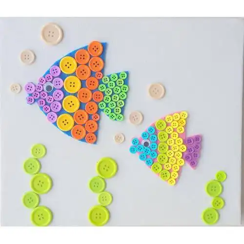 儿童创意纽扣画没有做不到只有想不到