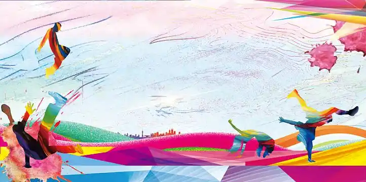 彩色剪影街舞培训大赛海报背景素材