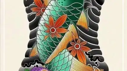 满背图案#满背招财鱼#吴江酷炫纹身