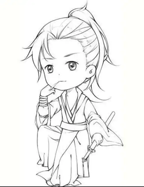 可爱的古风q版人物简笔画教程古风简笔画教程人文绘画动漫人物画可爱