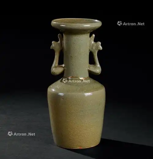 【南宋(1127～1279) 龙泉窑双凤耳瓶】拍卖品_图片_价格_鉴赏_元代