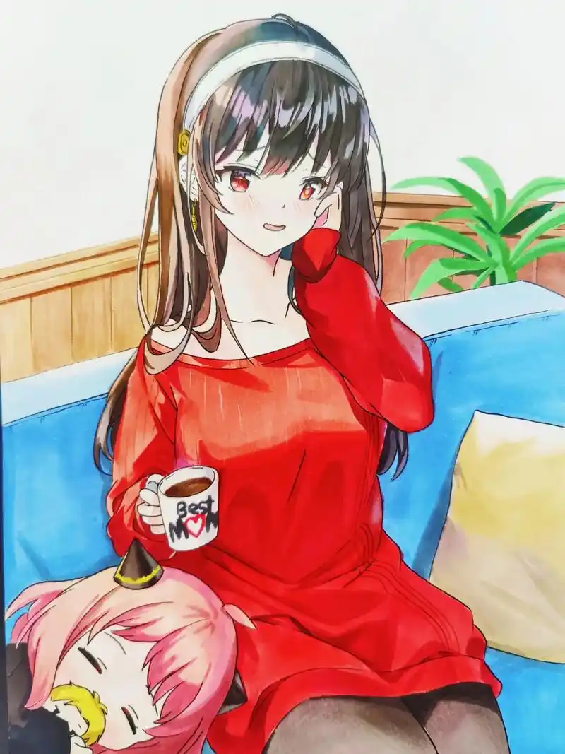 手绘 #绘画 #画画 #间谍过家家 #约尔福杰 同人画,杀 - 抖音