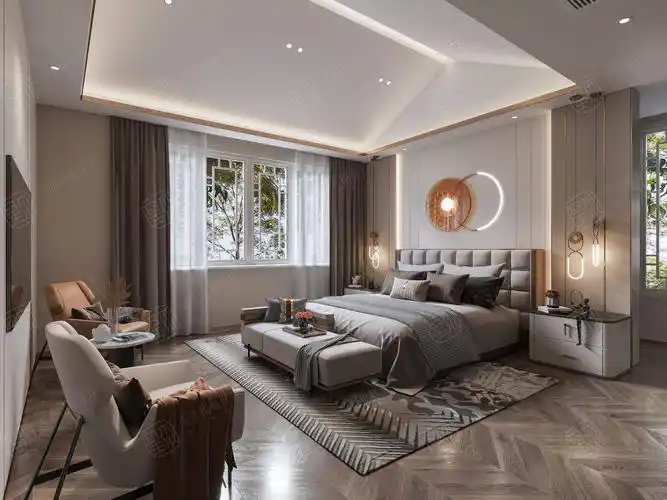 桃花源 现代轻奢装修卧室效果图