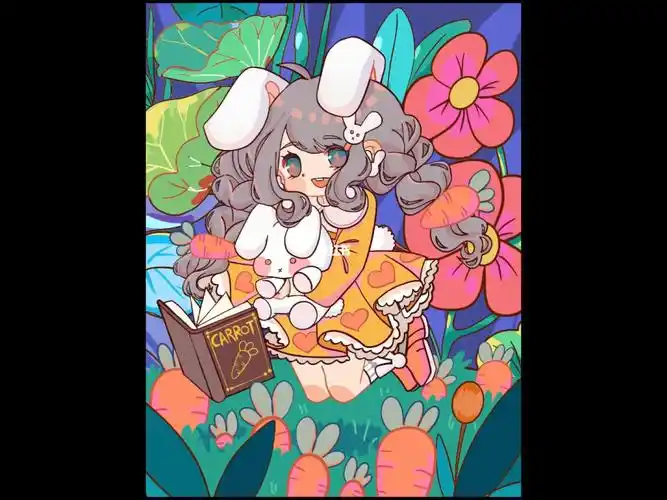 魔法少女兔绘画过程