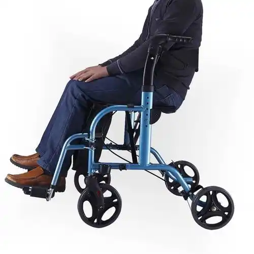 雅德专营店助行辅助行走器带轮带老人购物四轮电动轮椅