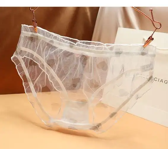 全透明内裤女性惑女人情趣裤头性感低腰轻薄无痕诱惑三角 黑色 均码【