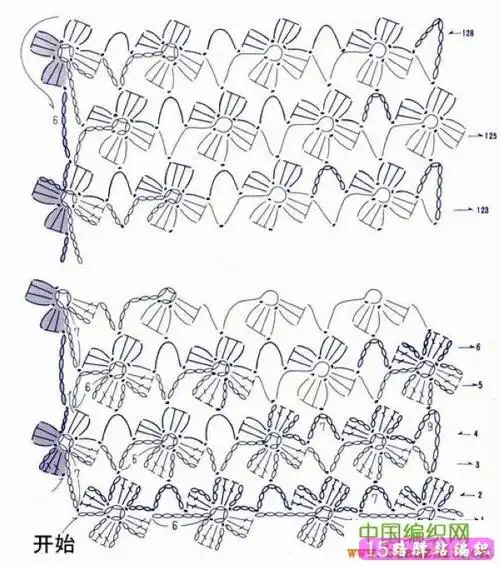 新作围巾一线钩的四叶花图案看过你准喜爱