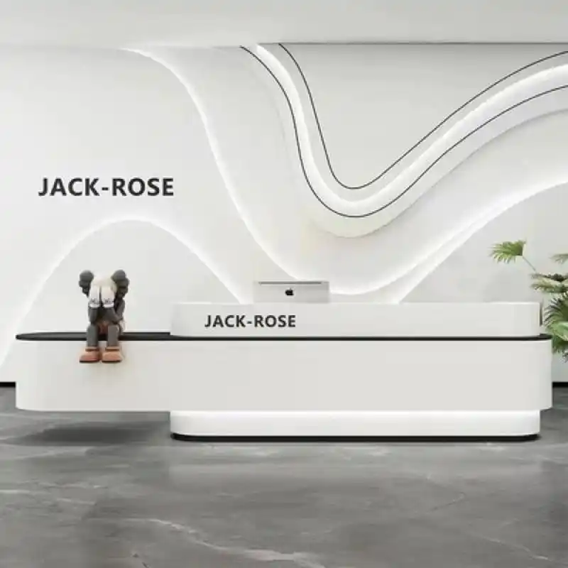 烤漆公司前台接待台现代简约商用美容院店铺收银台酒店服务台定制