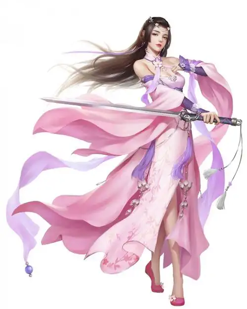 插画中国风古装3d古风美女白石英雄百世梦