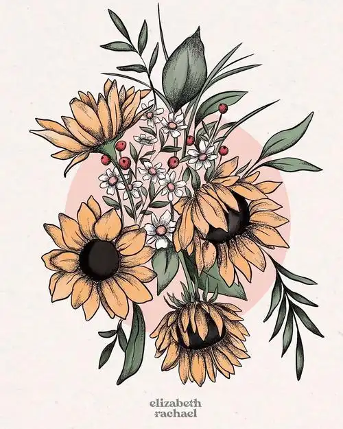 手绘ins风插画!—— liz print - 元艺考