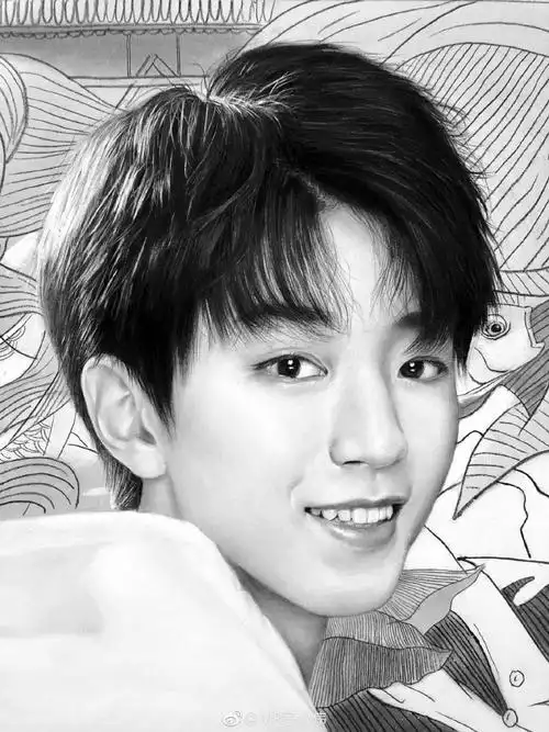王俊凯##子小伟彩铅画#我的素描手绘@tfboys-王俊凯,之前发过快频啦
