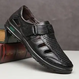 中老年人男士皮凉鞋